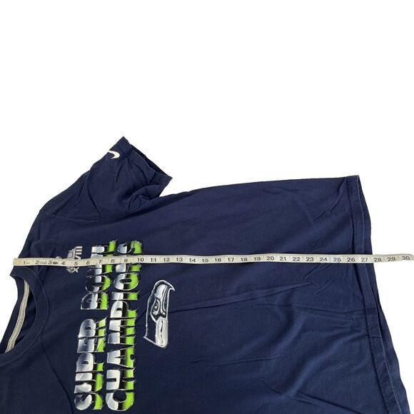 Mens Nike Seattle Seahawks Super Bowl XLVIII Champs T-Shirt Sz L - Picture 8 of 8
